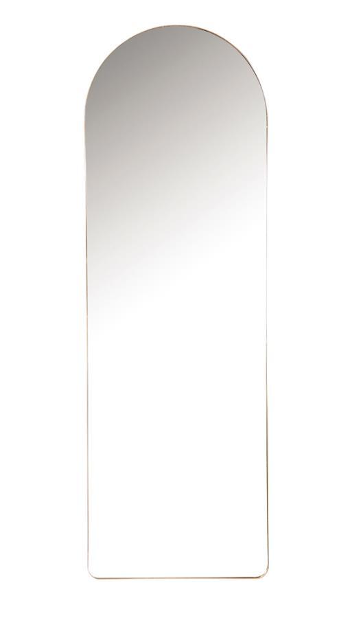 Stabler - Metal Framed Floor Mirror - Rose Gold by CoasterEveryday | Bel Furniture
