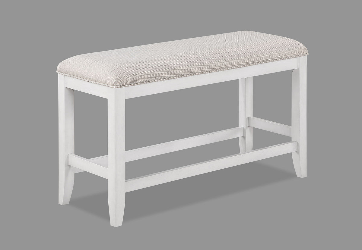 Wendy - Counter Height Bench - White / Beige by Crown Mark | Bel Furniture