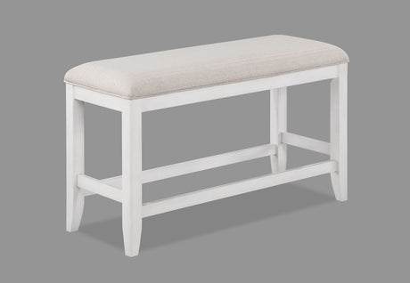Wendy - Counter Height Bench - White / Beige by Crown Mark | Bel Furniture