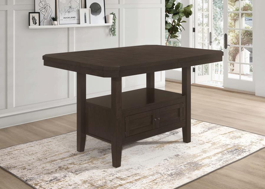 Prentiss - Rectangular Counter Height Table With Butterfly Leaf - Cappuccino