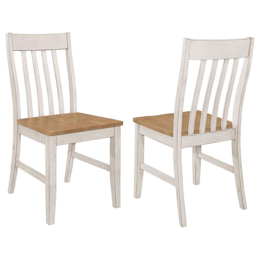 Kirby - Slat Back Side Chair (Set of 2) - Natural And Rustic Off White