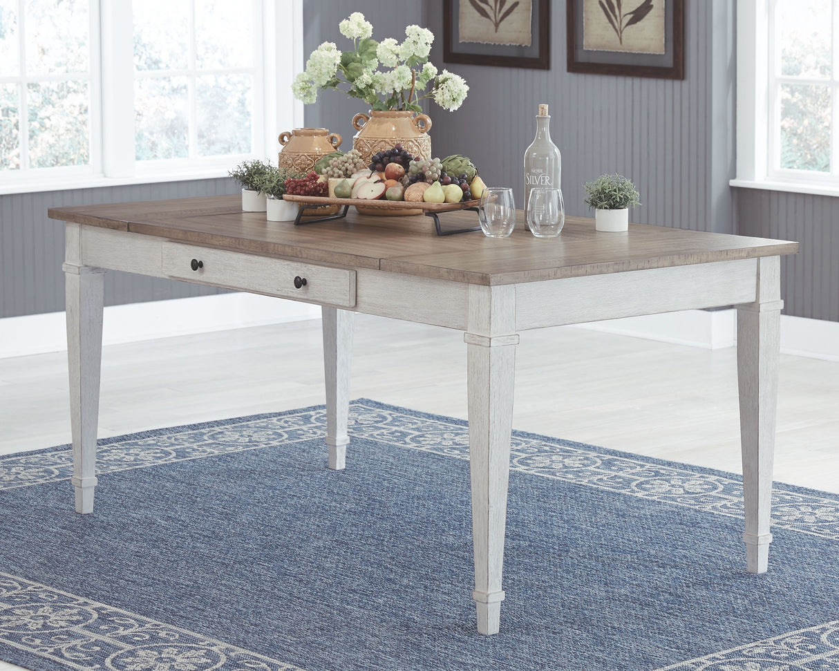 Skempton - White - RECT DRM Table w/Storage by Signature Design by Ashley® | Bel Furniture