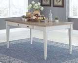 Skempton - White - RECT DRM Table w/Storage by Signature Design by Ashley® | Bel Furniture