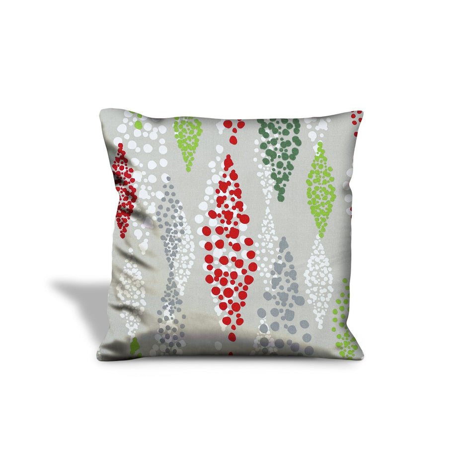 17"Hx17"L 100% Cotton Christmas Throw Indoor Outdoor Pillow Cover - Red And White
