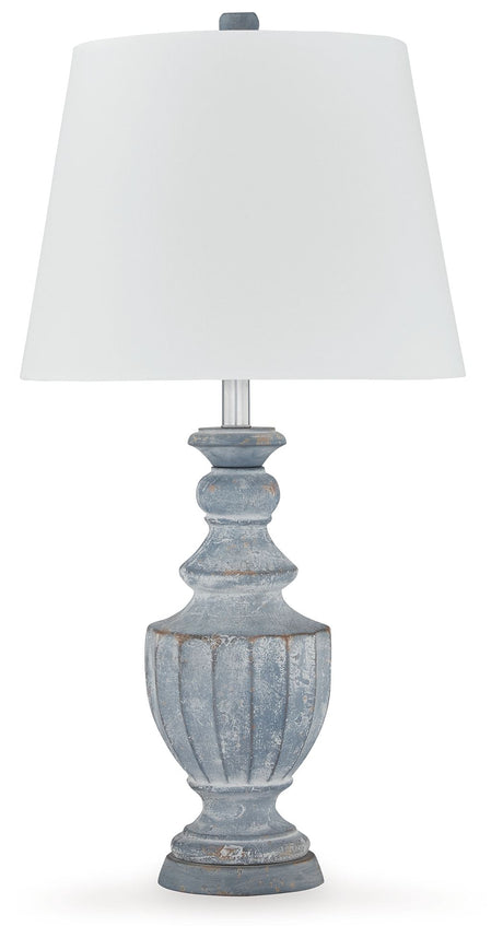 Cylerick - Antique Blue - Terracotta Table Lamp by Signature Design by Ashley® | Bel Furniture