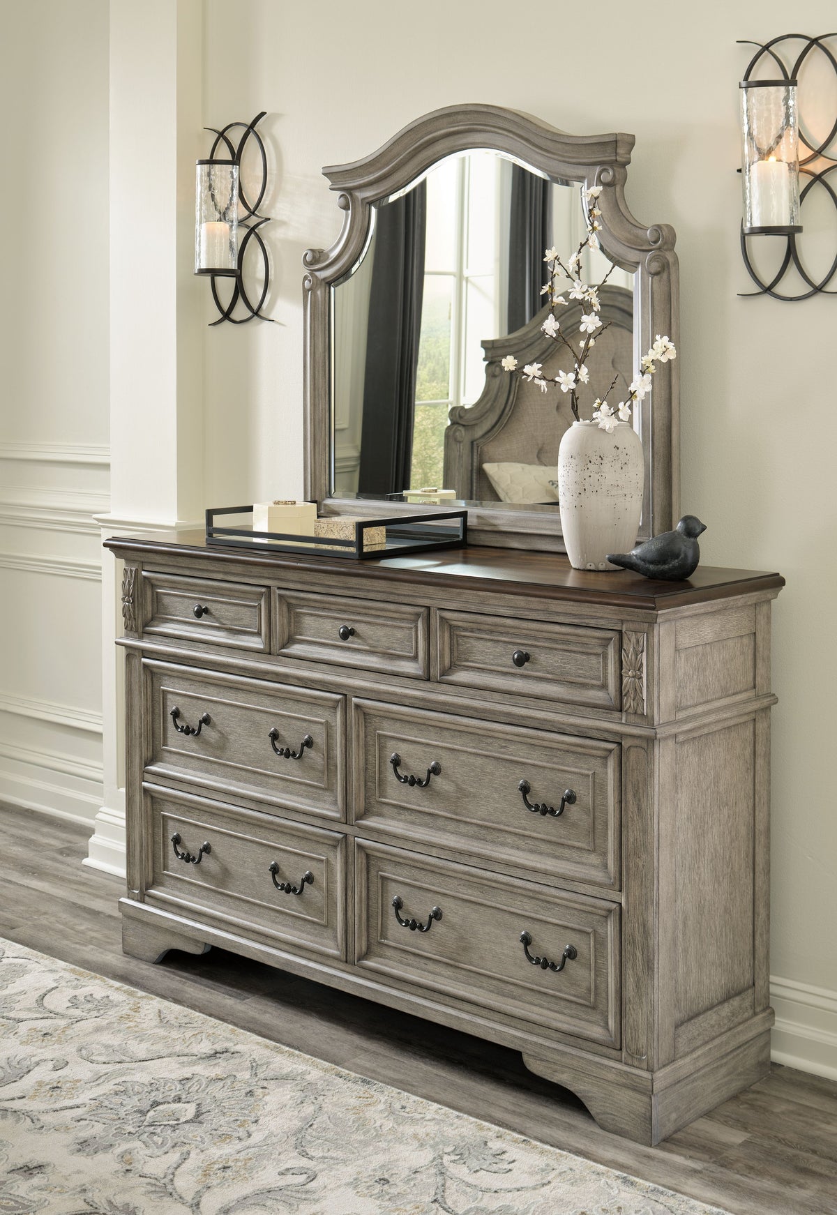 Lodenbay - Antique Gray - Dresser, Mirror by Signature Design by Ashley® | Bel Furniture