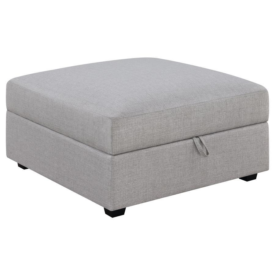 Cambria - Square Upholstered Storage Ottoman - Gray by CoasterElevations | Bel Furniture