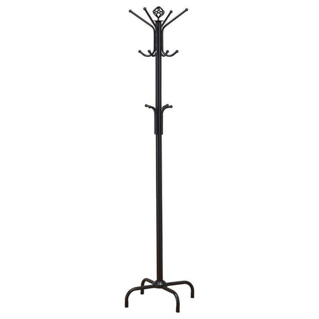 Collier - 12 Hook Freestanding Coat Rack Hat Hanger - Black by CoasterEveryday | Bel Furniture