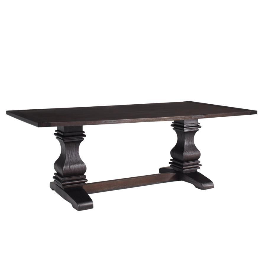Parkins - Rectangular Dining Table - Rustic Espresso by CoasterEssence | Bel Furniture