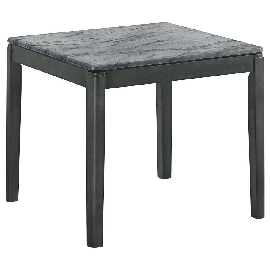 Mozzi - Square End Table Faux Marble - Gray And Black