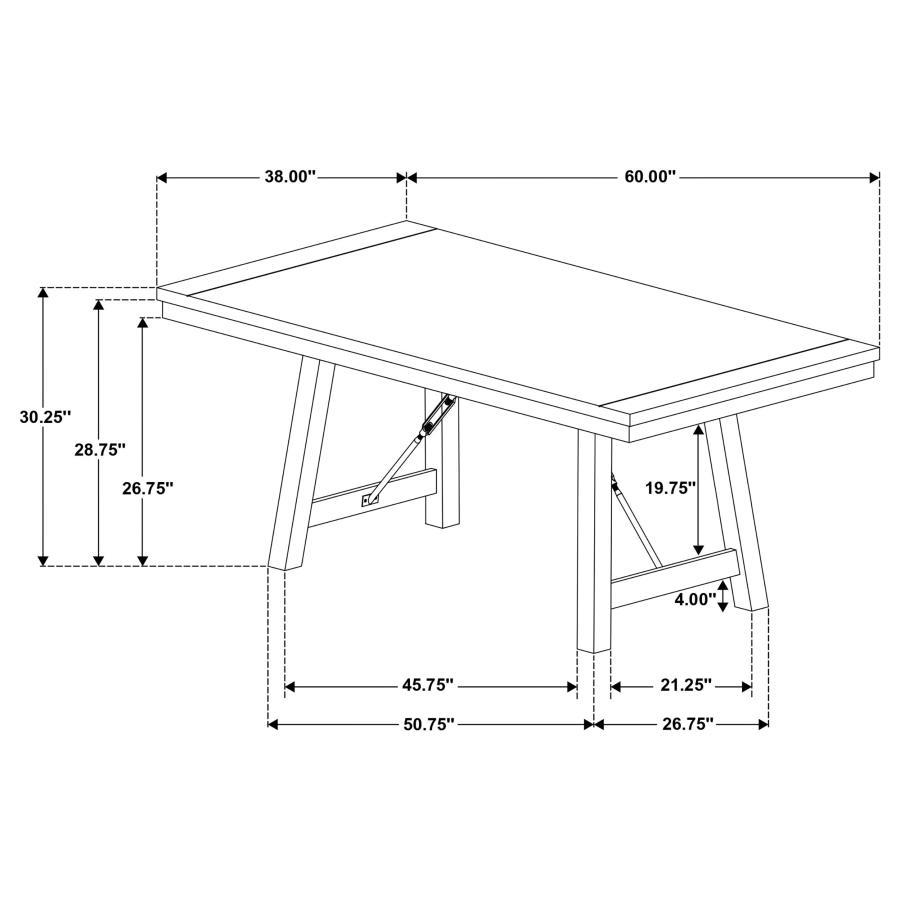 Newport - Rectangular Wood Trestle Dining Table - Black