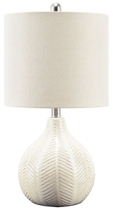 Rainermen - Off White - Ceramic Table Lamp by Signature Design by Ashley® | Bel Furniture