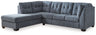 Marleton - Sleeper Sectional Blue 2-Piece Sleeper Sectional With Left Arm Facing Corner Chaise by Signature Design by Ashley® | Bel Furniture
