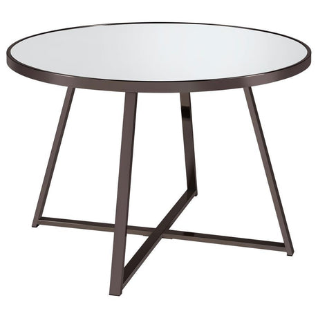 Jillian - Round Mirror Top Dining Table - Black Nickel by Coaster Fine Furniture | Bel Furniture