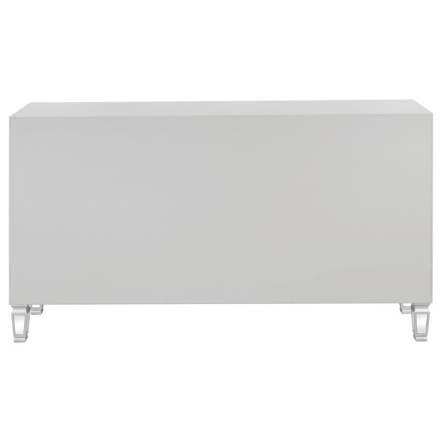 Leticia 3-Drawer Mirrored Storage Accent Cabinet - Silver