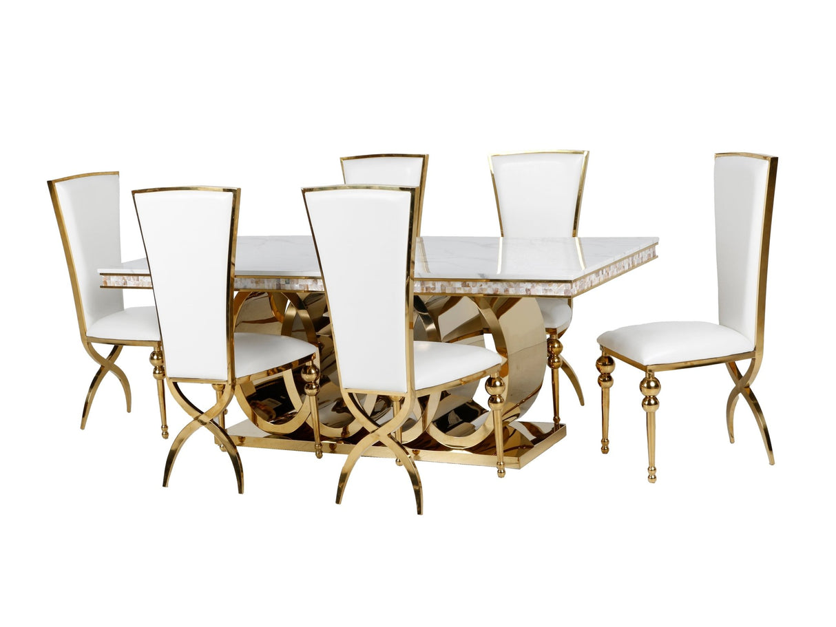 7 PIECE DINING ROOM SET by Mollai Collections | Bel Furniture