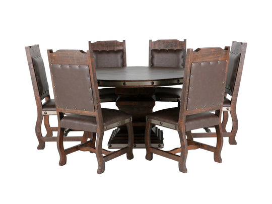 HACIENDA 7 PIECE ROUND DINING ROOM SET by Mollai Collections | Bel Furniture