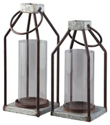 Diedrick - Gray / Black - Lantern Set (Set of 2) by Signature Design by Ashley® | Bel Furniture