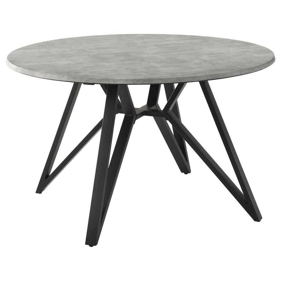 Neil - Round Smart Top Dining Table - Gunmetal by CoasterEveryday | Bel Furniture