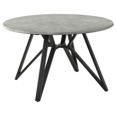Neil - Round Smart Top Dining Table - Gunmetal by CoasterEveryday | Bel Furniture