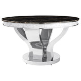 Anchorage - Round Glass Top Dining Table - Chrome by CoasterElevations | Bel Furniture