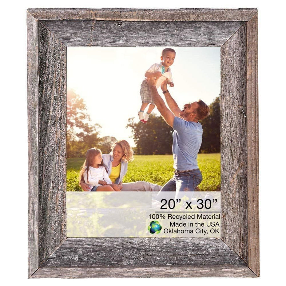 Picture Frame With Plexiglass Holder - Natural Weathered Gray - 20" x 30"