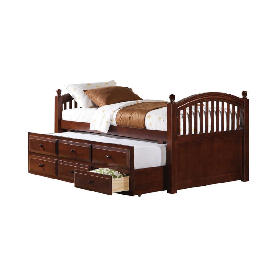Norwood - Twin Captain'S Bed With Trundle And Drawers - Chestnut