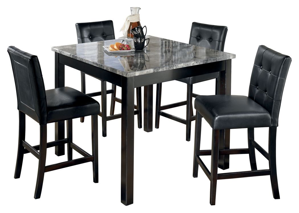 Maysville - Black - Square Counter TBL Set (Set of 5) | BEL Furniture
