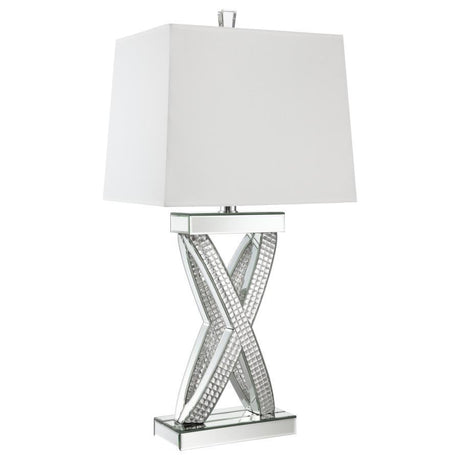 Dominick - Tapered Mirrored Acrylic Table Lamp - Silver by CoasterElevations | Bel Furniture