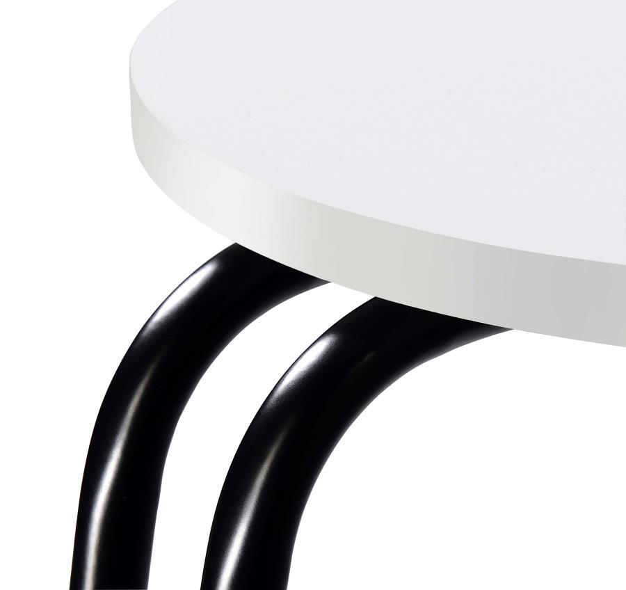 Hilly - 3-Tier Round Accent Side Table - White And Black