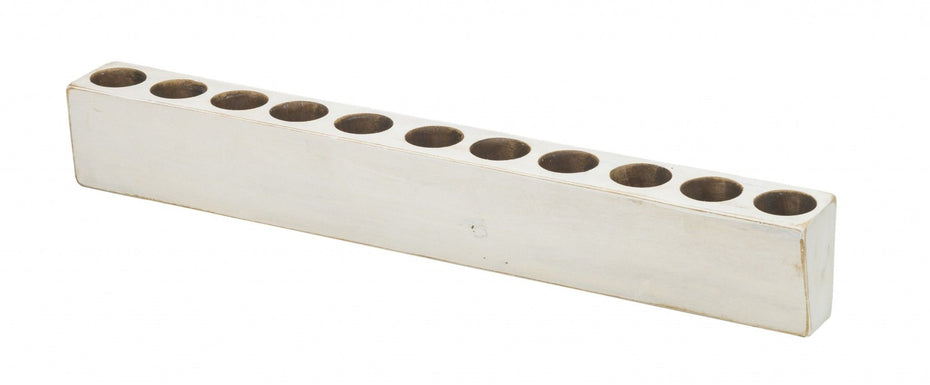 11 Hole Sugar Mold Candle Holder - Distressed White