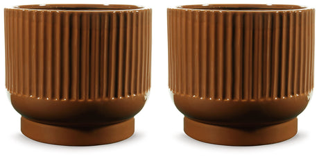 Avalyah - Small Vase Dark Brown 2 Pieces by Signature Design by Ashley® | Bel Furniture
