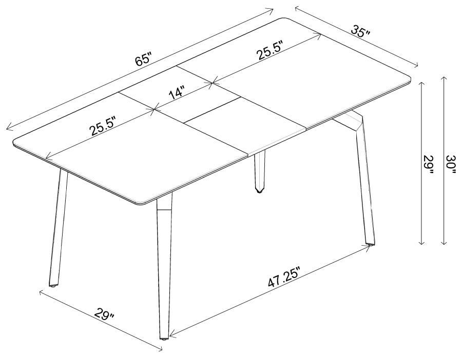 Mina - Rectangular Dining Table - Gray Ceramic And Sandy Black