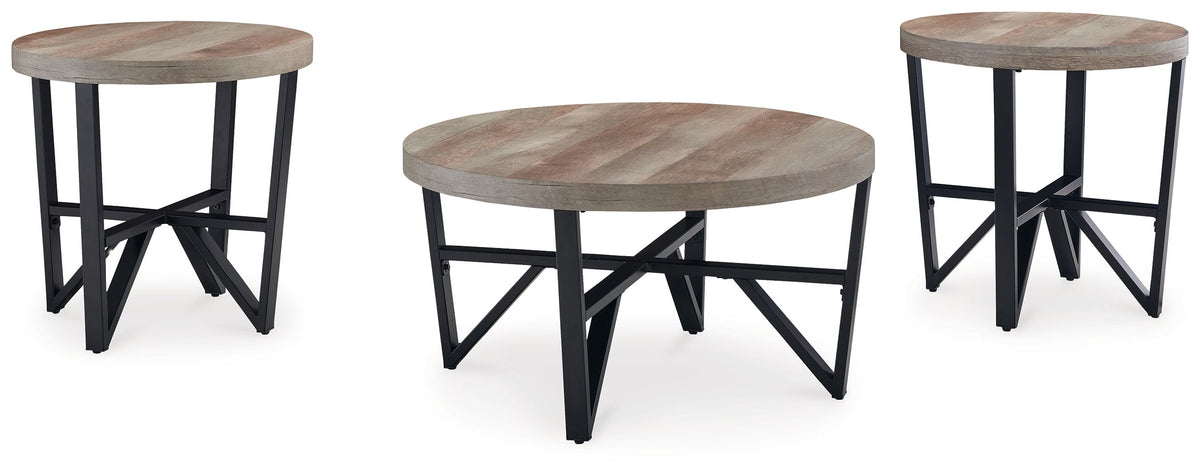 Deanlee - Grayish Brown / Black - Occasional Table Set (Set of 3) by Signature Design by Ashley® | Bel Furniture