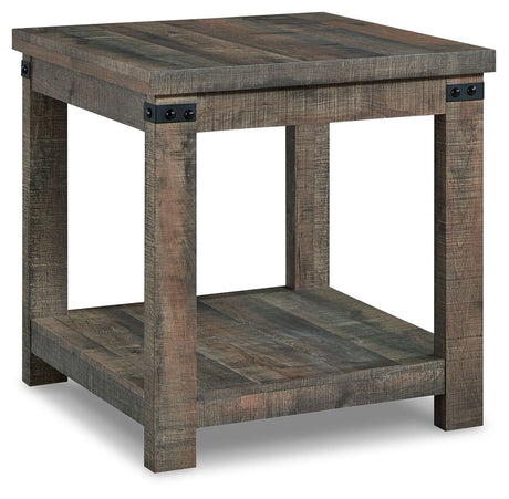Hollum - Rustic Brown - Square End Table by Signature Design by Ashley® | Bel Furniture