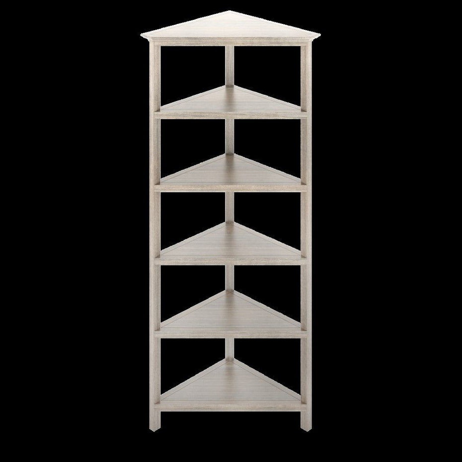 5 Tier Corner Bookcase - Gray