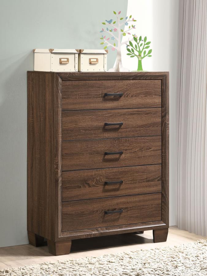 Brandon - 5-Drawer Chest - Medium WArm - Brown