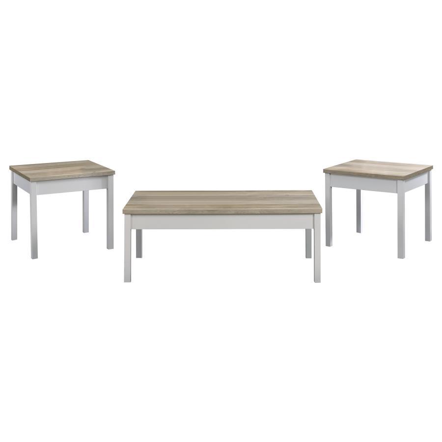Stacie - 3 Piece Coffee Table Set - Distressed Pine by Coaster Fine Furniture | Bel Furniture