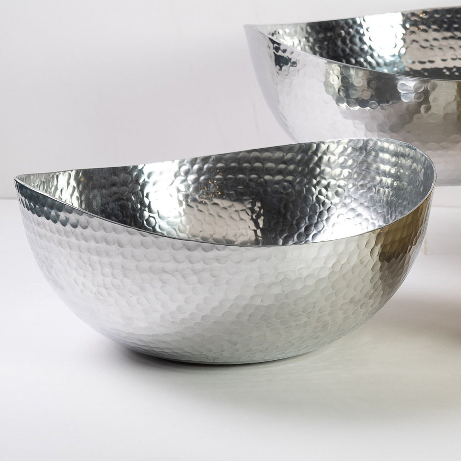 Handcrafted Hammered Centerpiece Bowl - Stainless Steel