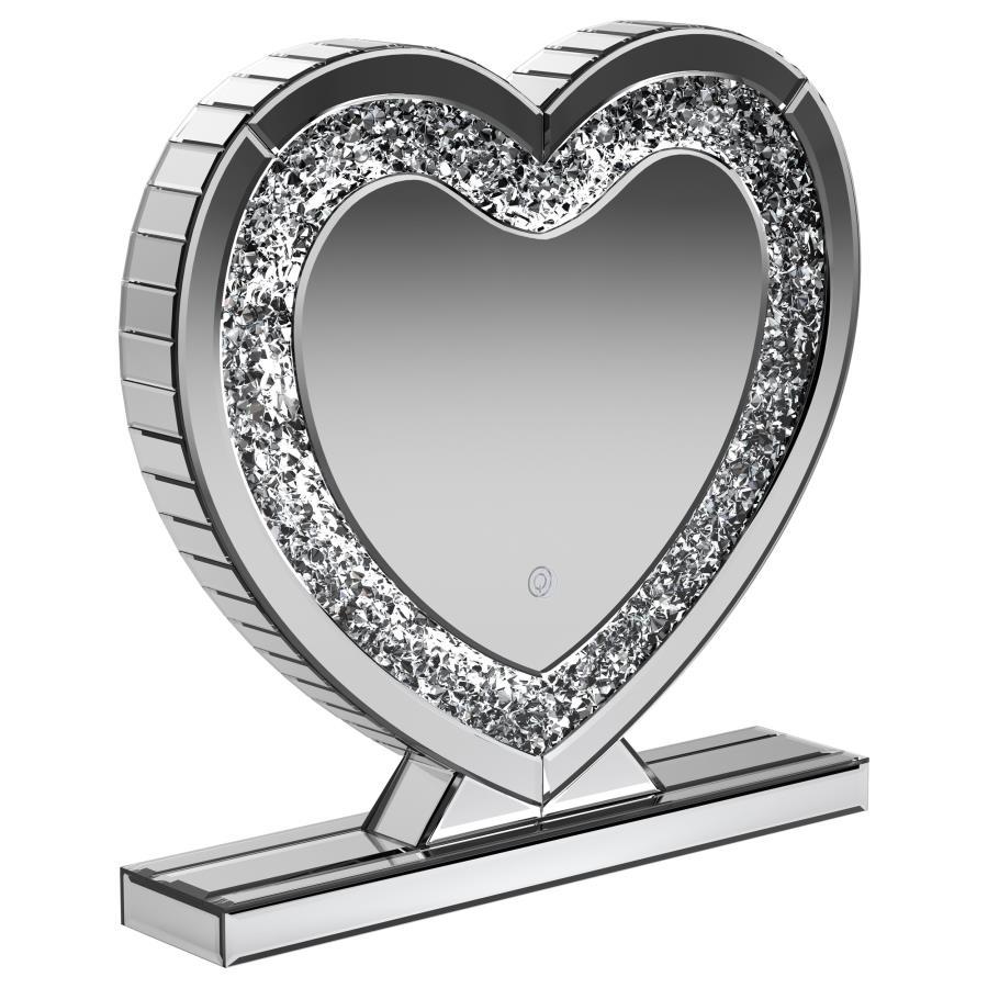 Euston - Heart Shaped Vanity Mirror - Silver by CoasterEveryday | Bel Furniture