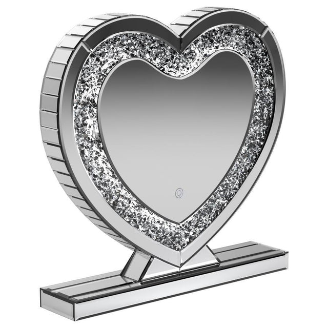 Euston - Heart Shaped Vanity Mirror - Silver by CoasterEveryday | Bel Furniture