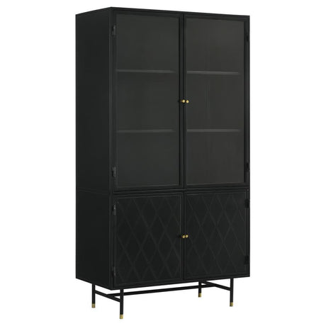 Santiago - 4 Door Metal Tall Storage Cabinet - Matte Black by CoasterElevations | Bel Furniture