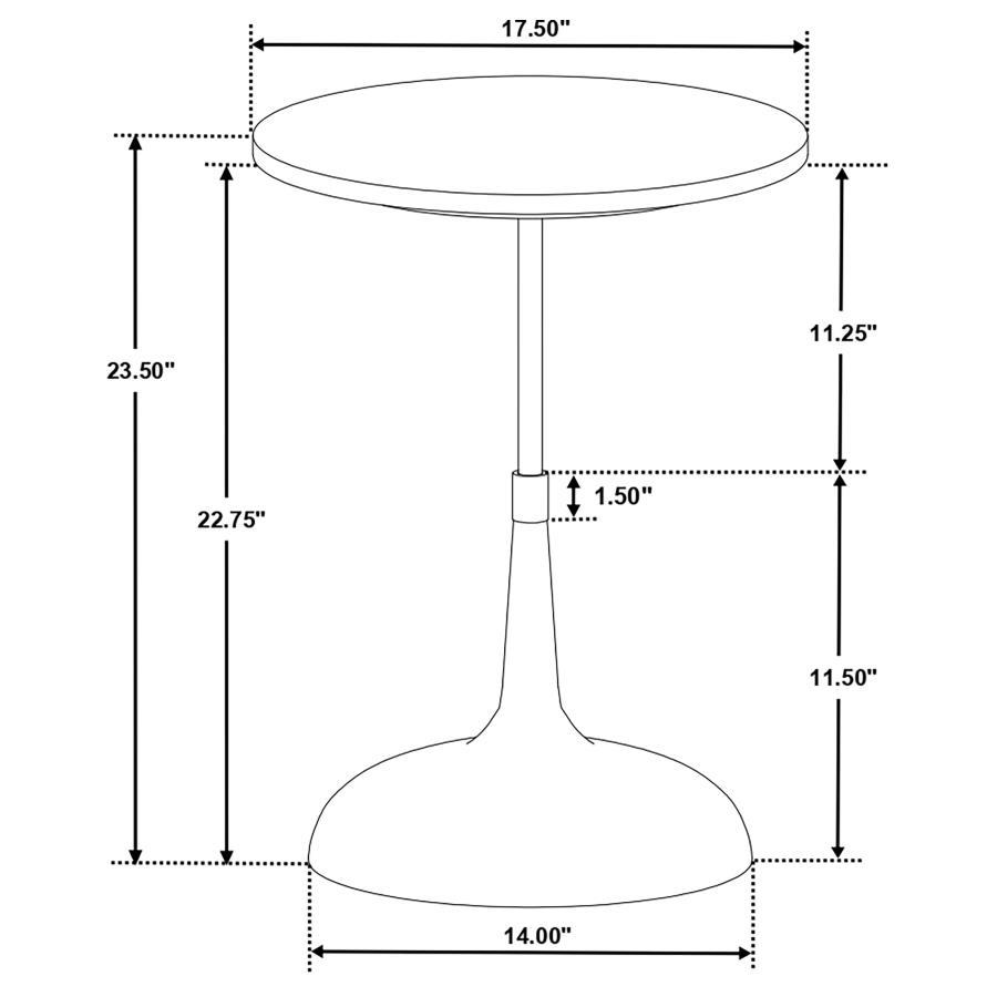 Alicia - Round Marble Top Side Table - Antique White