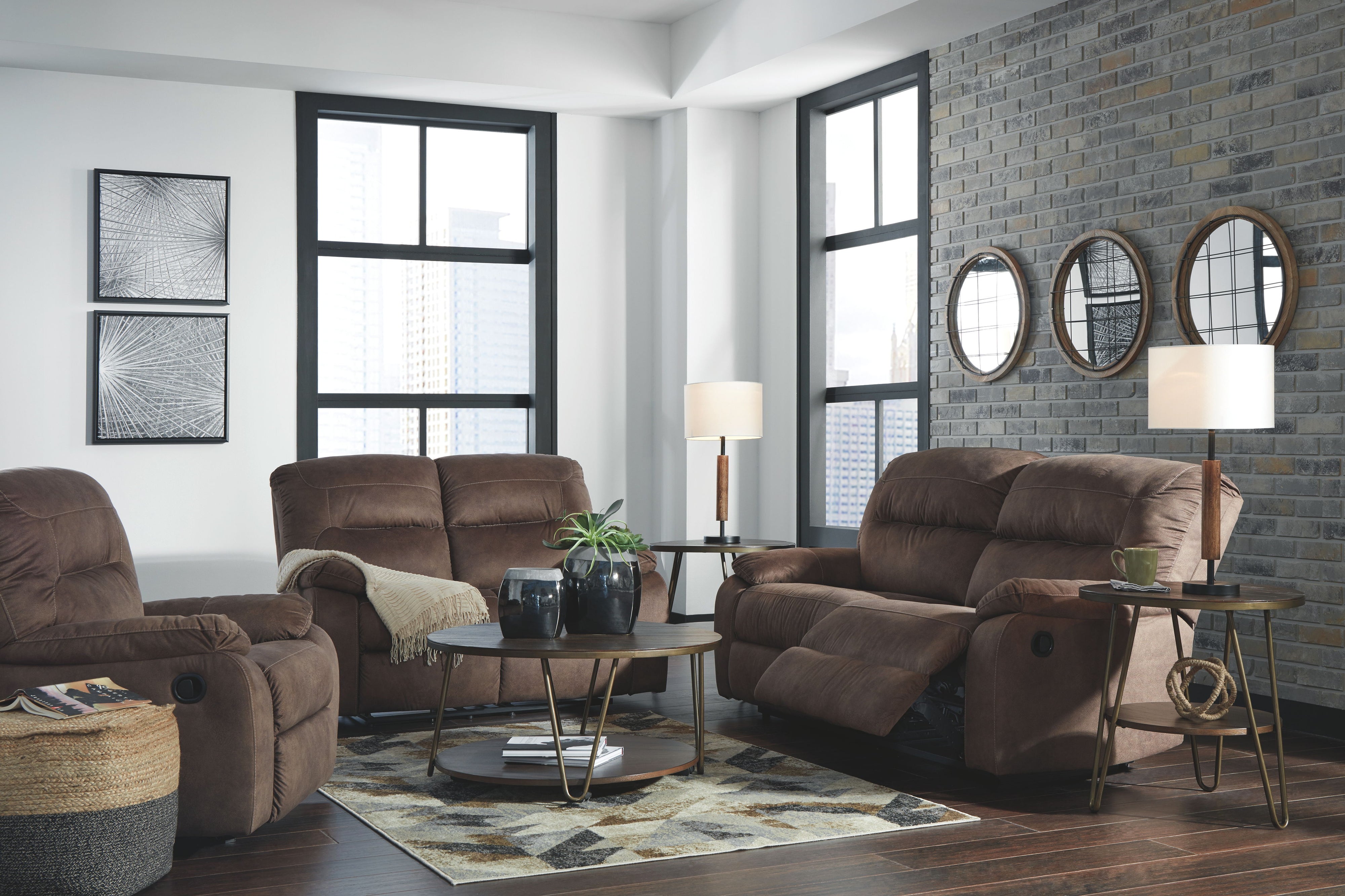 Bolzano - Coffee - 2 Pc. - Reclining Sofa, Loveseat