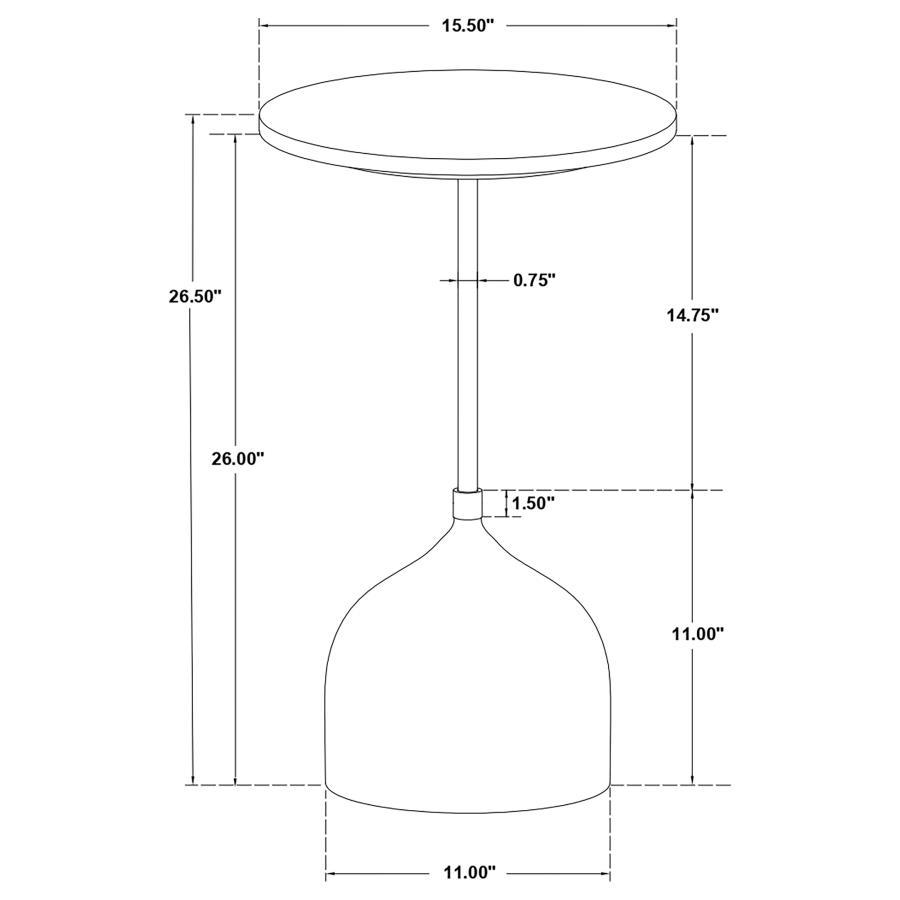 Colima - Round Wood Top Accent Side Table - Peach