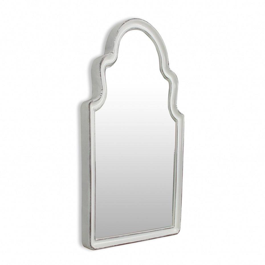 Vintage Curved Wall Mirror - White