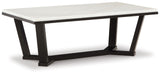 Fostead - White / Espresso - Rectangular Cocktail Table by Signature Design by Ashley® | Bel Furniture