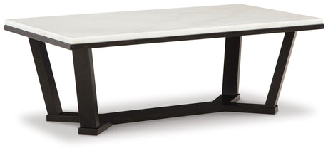 Fostead - White / Espresso - Rectangular Cocktail Table by Signature Design by Ashley® | Bel Furniture