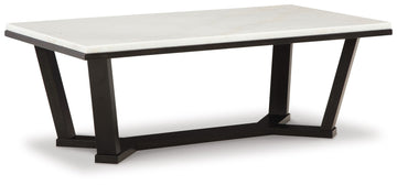Fostead - White / Espresso - Rectangular Cocktail Table by Signature Design by Ashley® | Bel Furniture