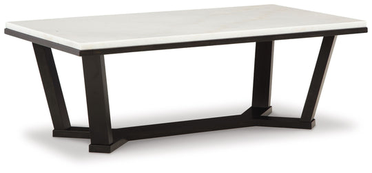 Fostead - White / Espresso - Rectangular Cocktail Table by Signature Design by Ashley® | Bel Furniture